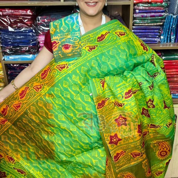 Cotton batik saree