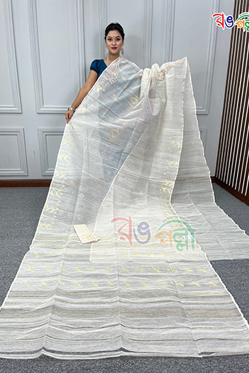 White Jamdani Saree