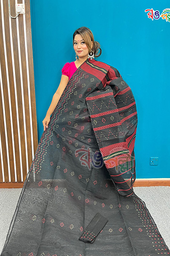 Black Jamdani Saree