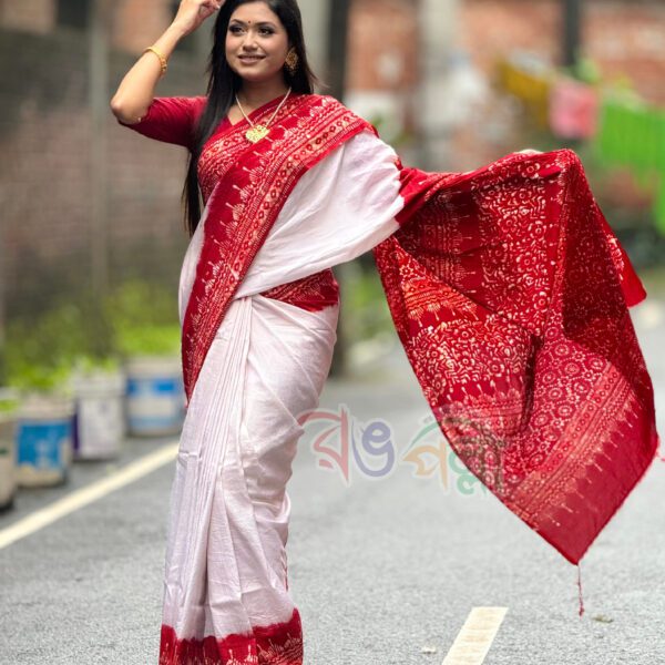 Batik Print Silk Saree